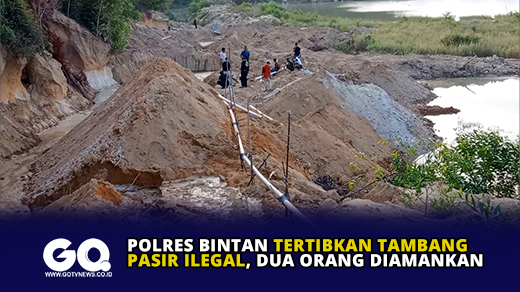 Polres Bintan Tertibkan Tambang Pasir Ilegal, Dua Orang Diamankan