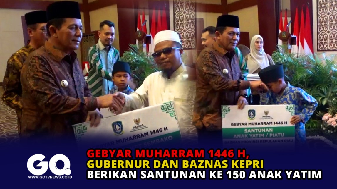 Gebyar Muharram 1446 H, Gubernur dan Baznas Kepri Berikan Santunan ke 150 Anak Yatim. Foto: Kolase gotvnews/san.