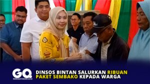 Dinsos Bintan Salurkan Ribuan Paket Sembako Kepada Warga