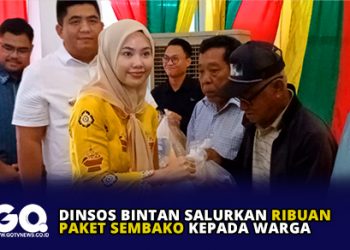 Dinsos Bintan Salurkan Ribuan Paket Sembako Kepada Warga