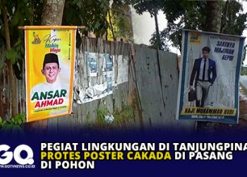 Pegiat Lingkungan di Tanjungpinang Protes Poster Cakada di Pasang di Pohon