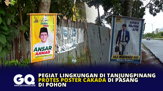 Pegiat Lingkungan di Tanjungpinang Protes Poster Cakada di Pasang di Pohon