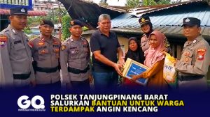 Polsek Tanjungpinang Barat Salurkan Bantuan Untuk Warga Terdampak Angin Kencang