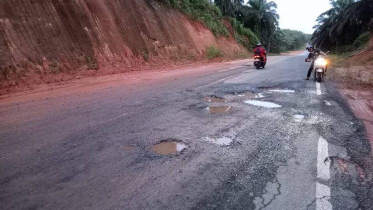 Jalan Rusak di Lintas Timur Bintan Tak Kunjung Dibenahi.