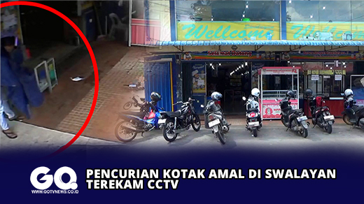 Pencurian Kotak Amal di Swalayan Terekam CCTV