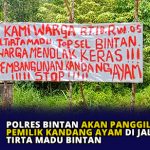 Polres Bintan Akan Panggil Pemilik Kandang Ayam di Jalan Tirta Madu Bintan