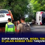 Supir Mengantuk, Mobil Terbalik di Jalan Ahmad Yani Tanjungpinang