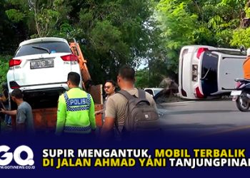 Supri Mengantuk, Mobil Terbalik di Jalan Ahmad Yani Tanjungpinang