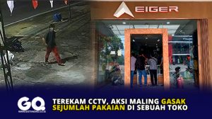 Terekam CCTV, Aksi Maling Gasak Sejumlah Pakaian di Sebuah Toko