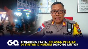 Terjaring Razia, Belasan Pelajar di Bintan Dihukum Dorong Motor