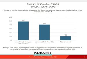 Hasil Survei Indikator Elektabilitas Ansar-Nyanyang Capai 48,7 persen