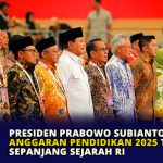 Presiden Prabowo Subianto Klaim Anggaran Pendidikan 2025 Tertinggi Sepanjang Sejarah RI