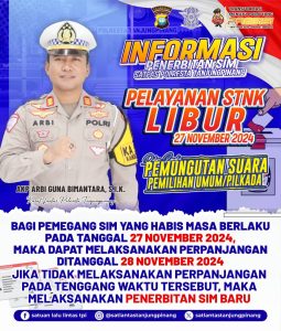 Layanan Samsat dan SIM Polresta Tanjungpinang Tutup Sementara di Hari Pencoblosan