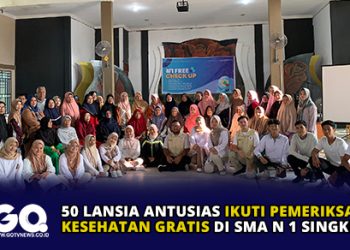 50 Lansia Antusias Ikuti Pemeriksaan Kesehatan Gratis di SMA N 1 Singkep