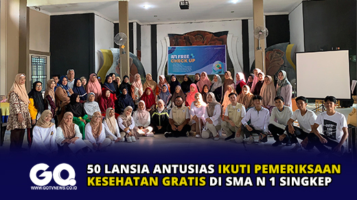 50 Lansia Antusias Ikuti Pemeriksaan Kesehatan Gratis di SMA N 1 Singkep