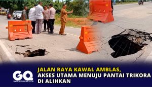 Jalan Raya Kawal Amblas, Akses Utama Menuju Pantai Trikora di Alihkan