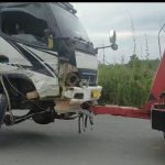 Mobil Avanza dan Truk Sawit Terlibat Lakalantas di Jalan Galang Batang