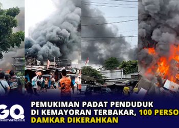 Pemukiman Padat Penduduk di Kemayoran Terbakar, 100 Personel Damkar Dikerahkan