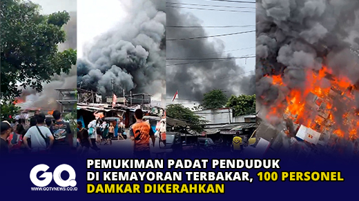Pemukiman Padat Penduduk di Kemayoran Terbakar, 100 Personel Damkar Dikerahkan