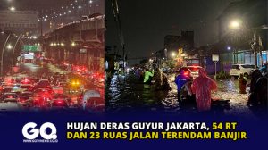 Hujan Deras Guyur Jakarta, 54 RT dan 23 Ruas Jalan Terendam Banjir