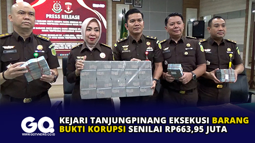 Kejari Tanjungpinang Eksekusi Barang Bukti Korupsi Senilai Rp663,95 Juta
