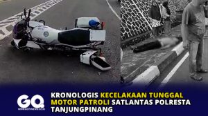 Kronologis Kecelakaan Tunggal Motor Patroli Satlantas Polresta Tanjungpinang