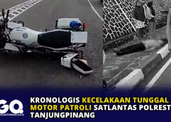 Kronologis Kecelakaan Tunggal Motor Patroli Satlantas Polresta Tanjungpinang
