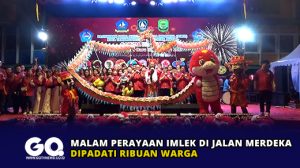 Malam Perayaan Imlek di Jalan Merdeka Dipadati Ribuan Warga