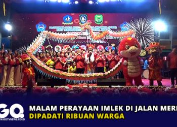 Malam Perayaan Imlek di Jalan Merdeka Dipadati Ribuan Warga.