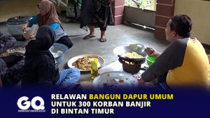 Relawan Bangun Dapur Umum untuk 300 Korban Banjir di Bintan Timur