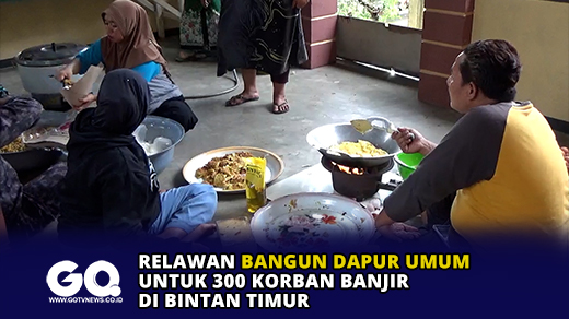 Relawan Bangun Dapur Umum untuk 300 Korban Banjir di Bintan Timur