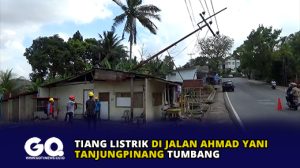 Tiang Listrik di Jalan Ahmad Yani Tanjungpinang Tumbang