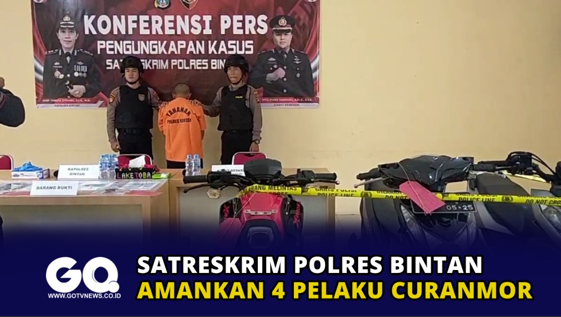 Satreskrim Polres Bintan Amankan 4 Pelaku Curanmor .