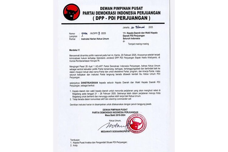 Megawati Larang Kepala Daerah PDIP Ikut Retreat Usai Hasto Ditahan KPK