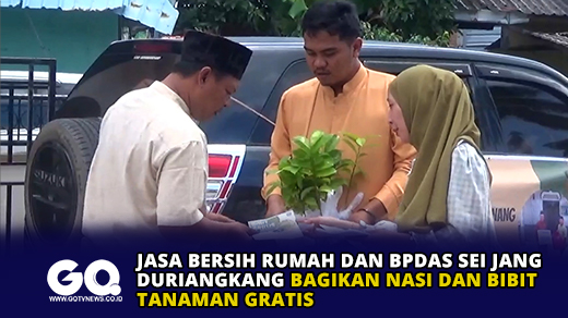 Jasa Bersih Rumah dan BPDAS Sei Jang Duriangkang Bagikan Nasi dan Bibit Tanaman Gratis