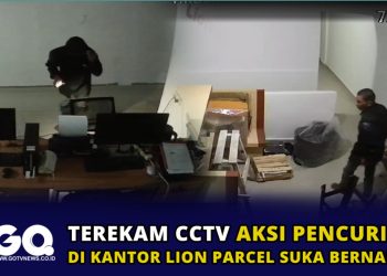 Terekam CCTV, Aksi Pencurian di Kantor Lion Parcel Sukabernang.