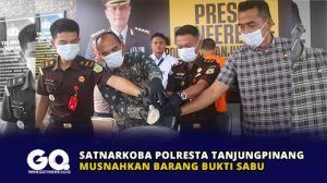 Satnarkoba Polresta Tanjungpinang Musnahkan Barang Bukti Sabu