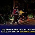 Terjaring Razia Knalpot Brong, Puluhan Remaja di Bintan Dihukum Dorong Motor