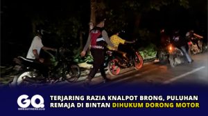 Terjaring Razia Knalpot Brong, Puluhan Remaja di Bintan Dihukum Dorong Motor