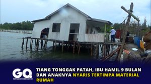 Tiang Tonggak Patah, Ibu Hamil 9 Bulan dan Anaknya Nyaris Tertimpa Material Rumah