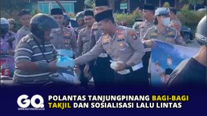 Polantas Tanjungpinang Bagi-Bagi Takjil dan Sosialisasi Lalu Lintas