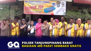 Polsek Tanjungpinang Barat Bagikan 400 Paket Sembako Gratis