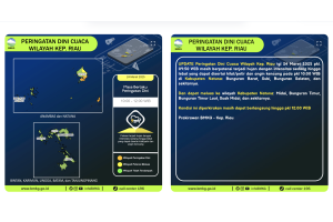 Peringatan Dini Cuaca Kepri, Potensi Hujan Lebat Disertai Petir dan Angin Kencang di Natuna