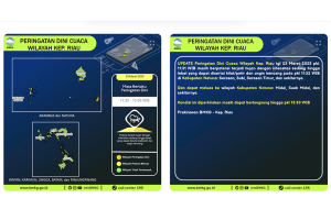 Prakiraan Cuaca Kepri Hari Ini, Hujan Lebat Disertai Petir dan Angin Kencang di Natuna