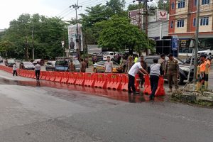 Sempat Dibuka Paksa, Dishub Tanjungpinang Tutup Kembali Road Barrier Simpang Kota Piring