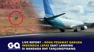 Roda Pesawat Garuda Indonesia Lepas Saat Landing di Bandara RHF Tanjungpinang