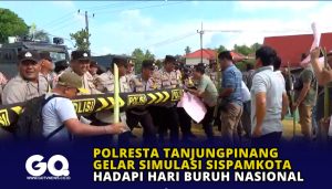Polresta Tanjungpinang Gelar Simulasi Sispamkota Hadapi Hari Buruh Nasional