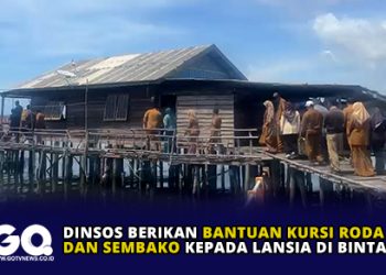 Dinsos Berikan Bantuan Kursi Roda dan Sembako Kepada Lansia di Bintan.