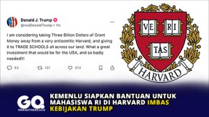 Kemenlu Siapkan Bantuan Untuk Mahasiswa RI di Harvard Imbas Kebijakan Trump
