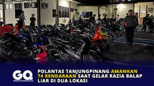 Polantas Tanjungpinang Amankan 74 Kendaraan Saat Gelar Razia Balap Liar di Dua Lokasi